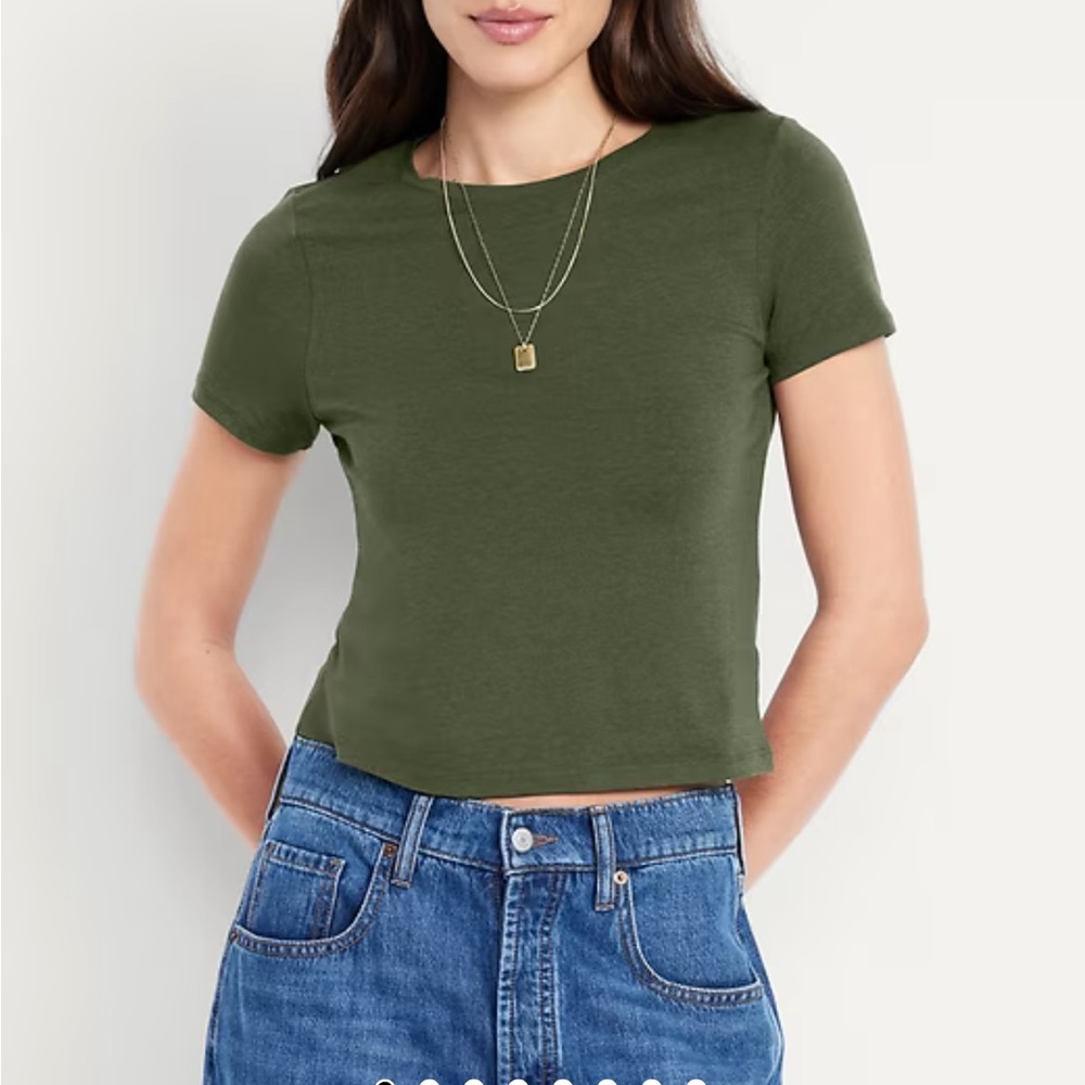 Old Navy Bestee Forest Green Women's Crop Top